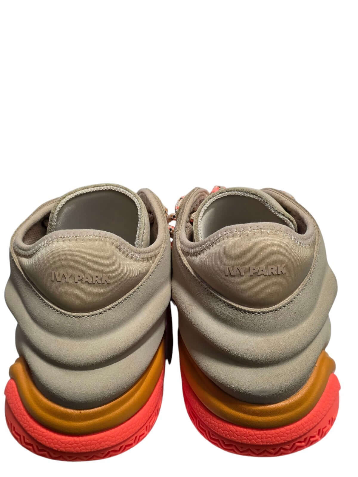 Back view of Adidas Ivy Park Top Ten 2000 shoes in multicolour, UK8, high top style with IVY PARK branding.