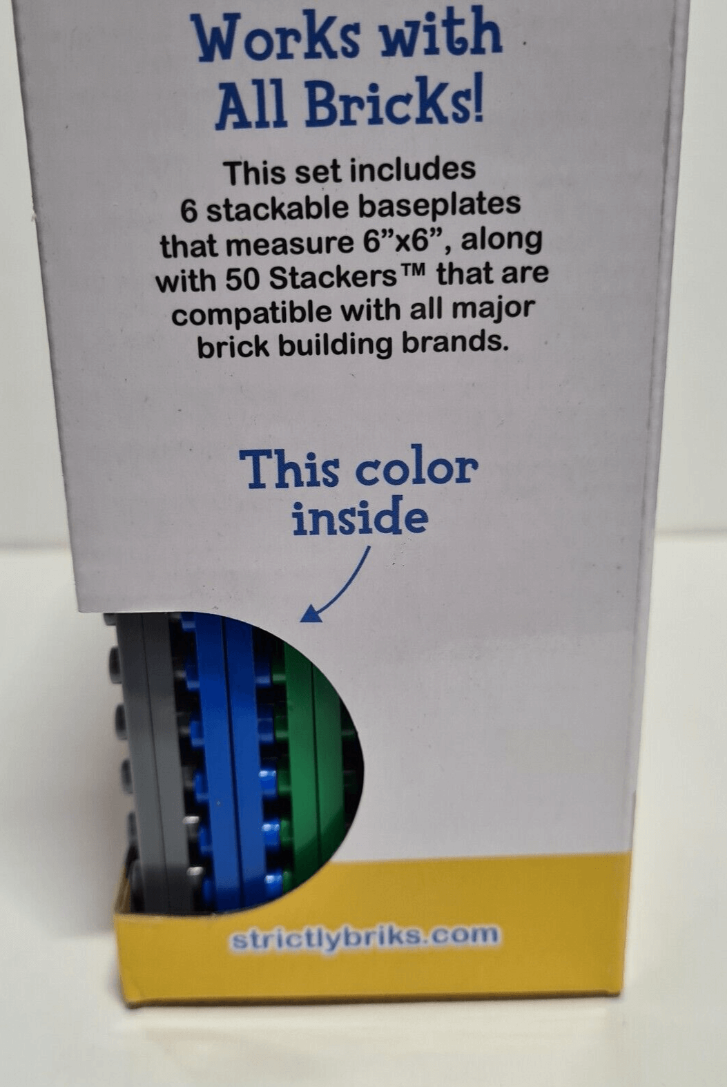 Strictly Briks Tower 6"x6" baseplates 50 Stackers - Brand New - Brand Compatible Larsen Bazaar