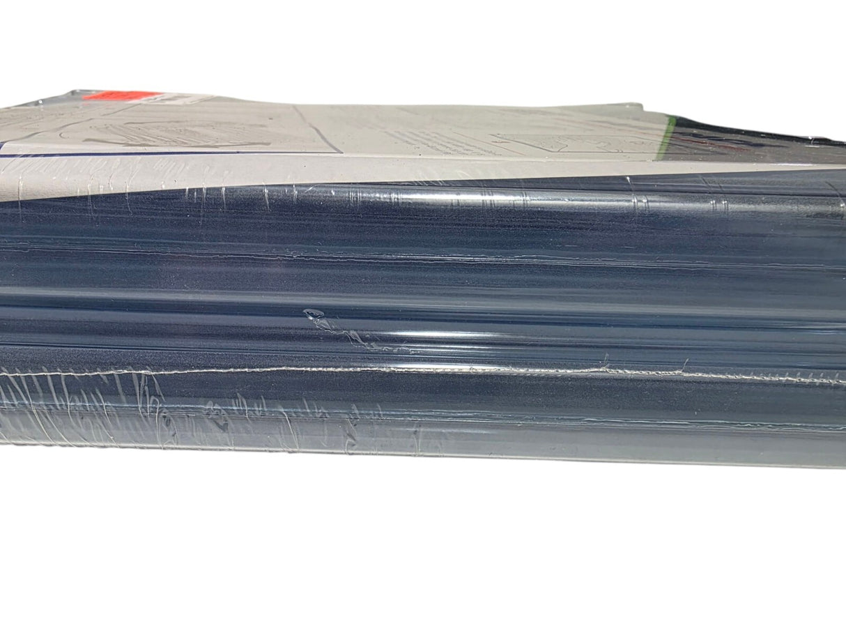 Side view of two clear extra large hard ice packs for coolers stacked together, showcasing their durable design.