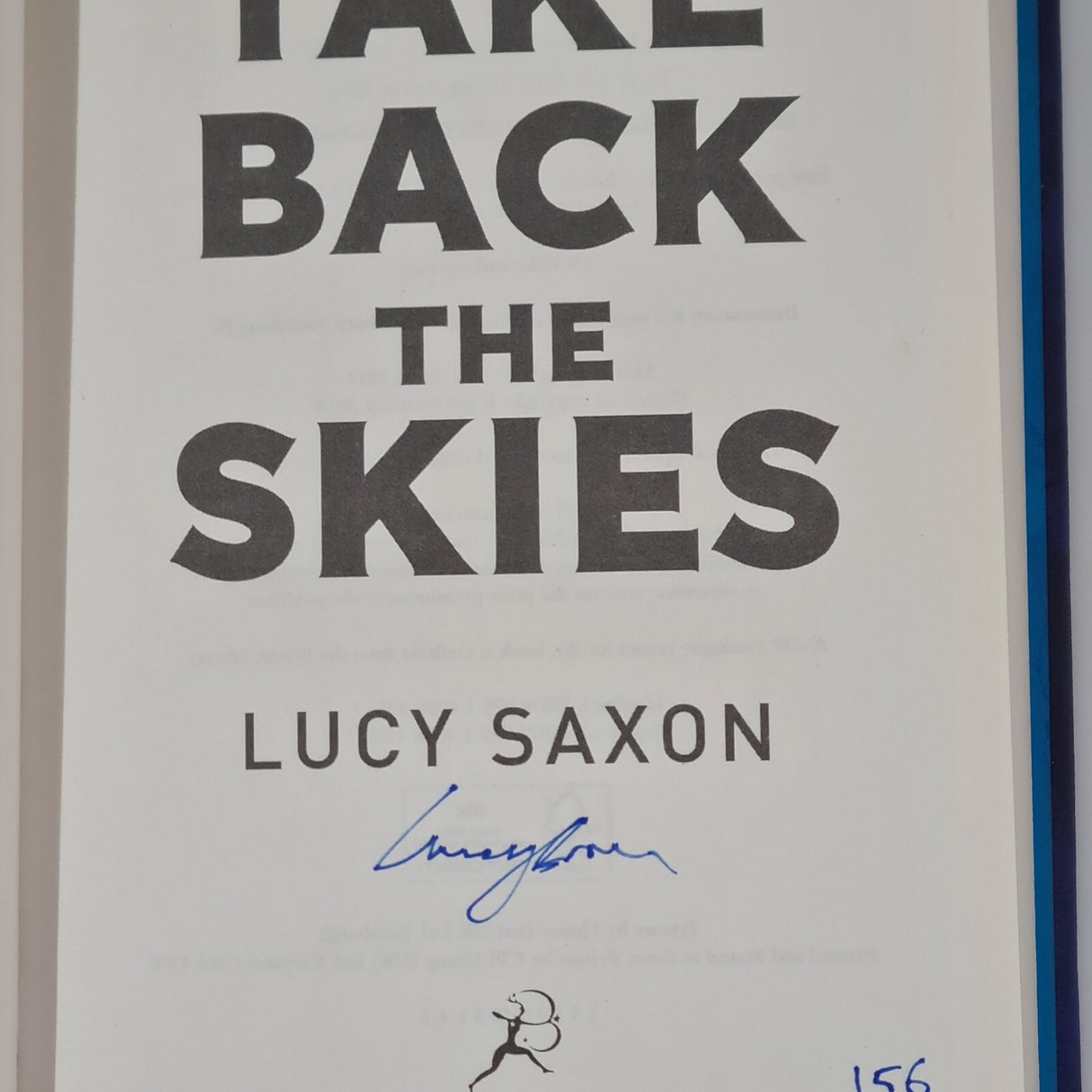 Take Back the Skies by Lucy Saxon SIGNED & NUMBERED UK 1st Editon Hardback