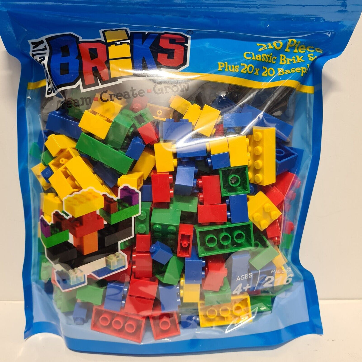 Strictly Briks 216 Piece Classic Set Including Base Plate -NEW -Brand Compatible Larsen Bazaar