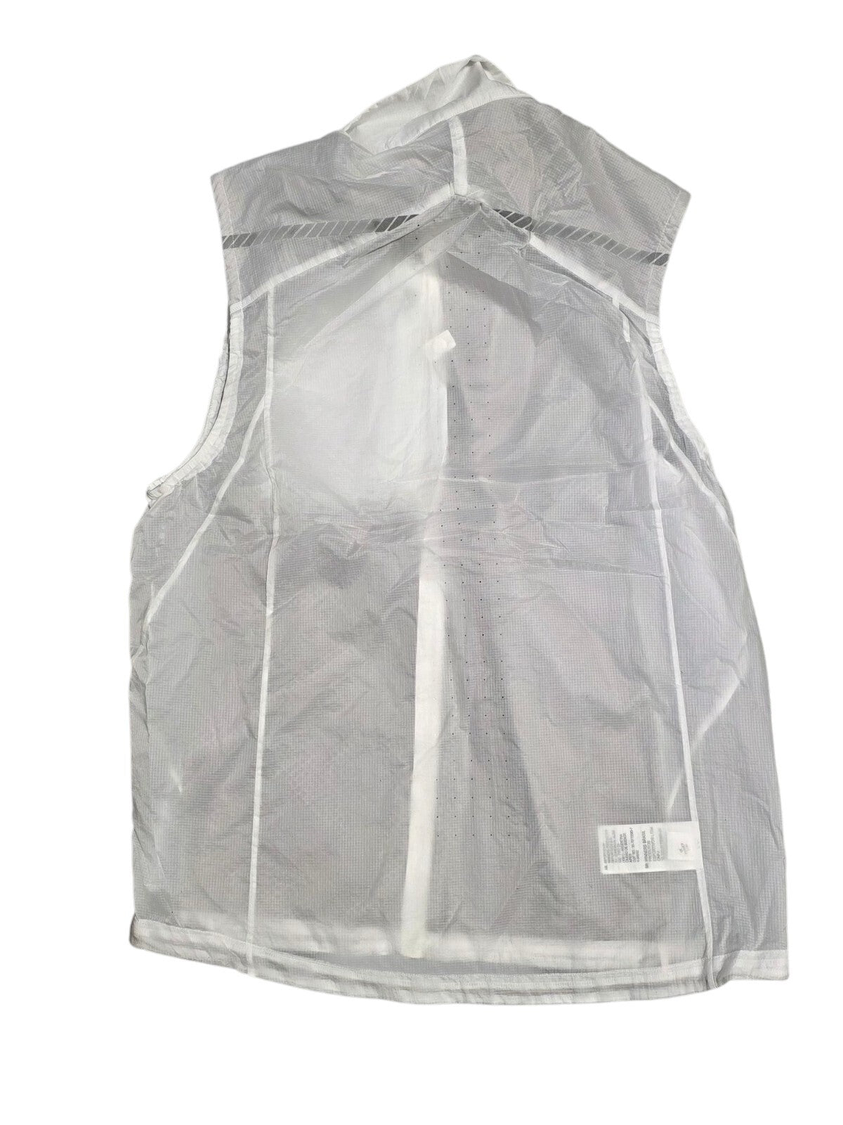 Salomon Men's Sense Flow Lightweight Vest in White, featuring laser-cut holes and zip closure.