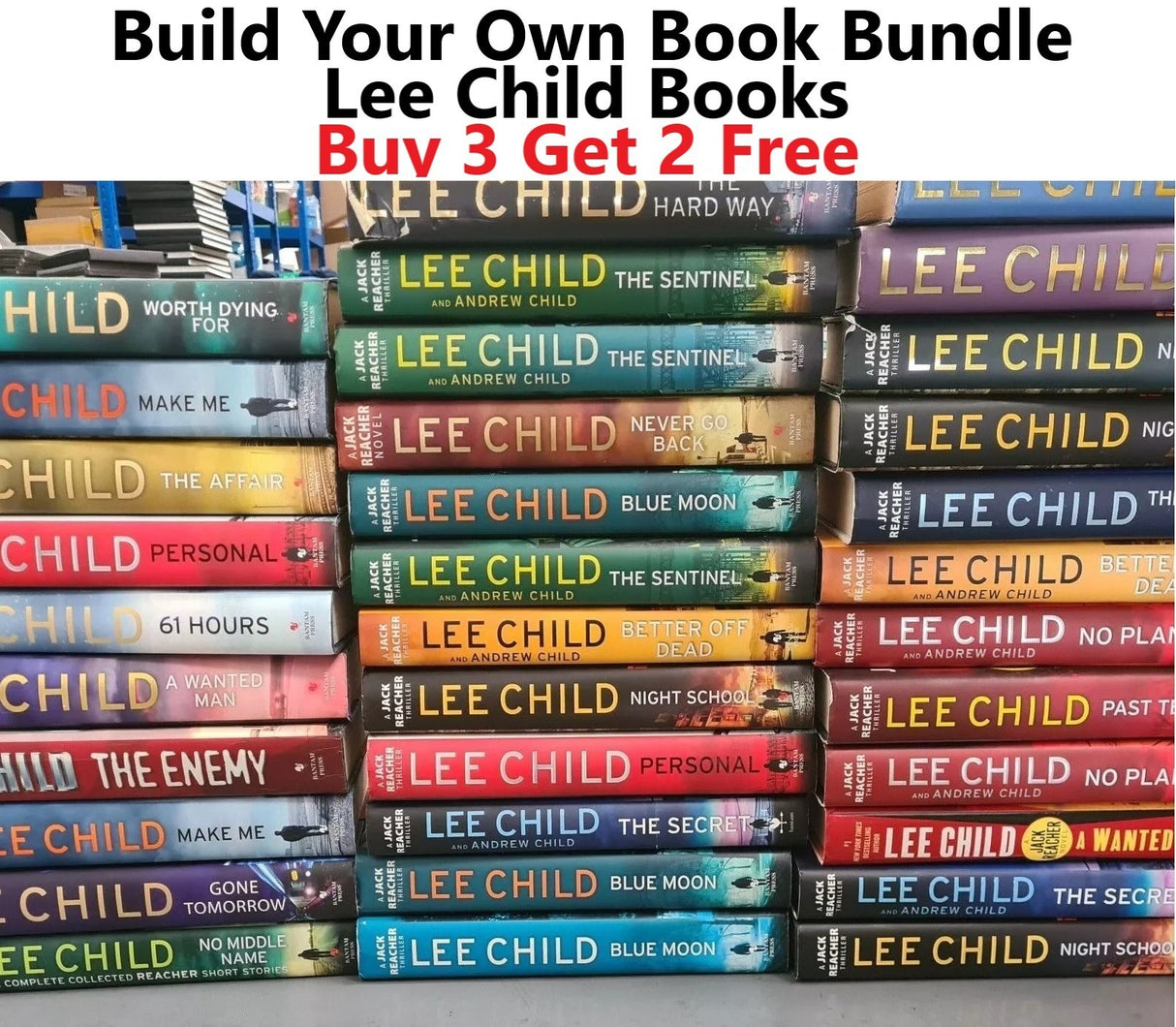 Lee Child Jack Reacher HB & PB Build Your Own Book Bundle - BUY 3 GET 2 FREE