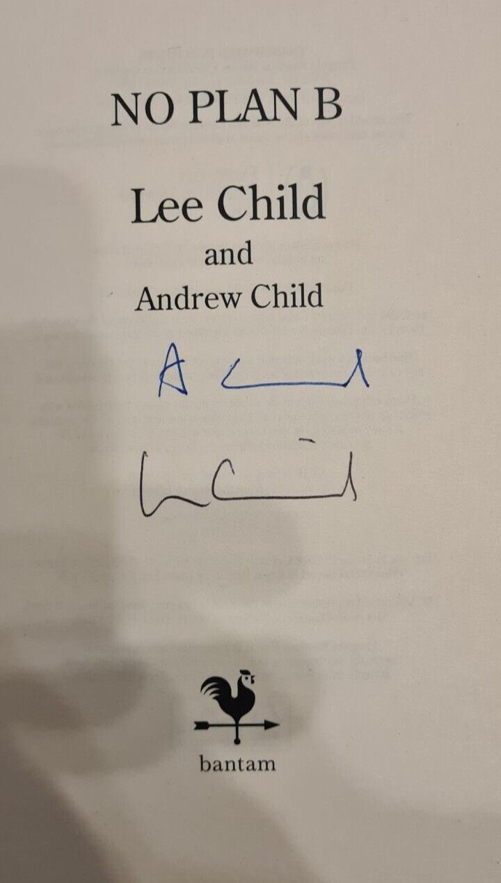 Lee & Andrew Child, No Plan B Hardback Book Authors Signed Book with Red Edges