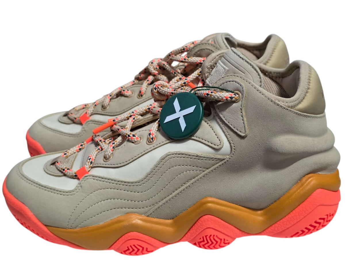 Adidas Ivy Park Top Ten 2000 IVP TT2000 ID5107 high-top basketball sneakers in beige and orange.