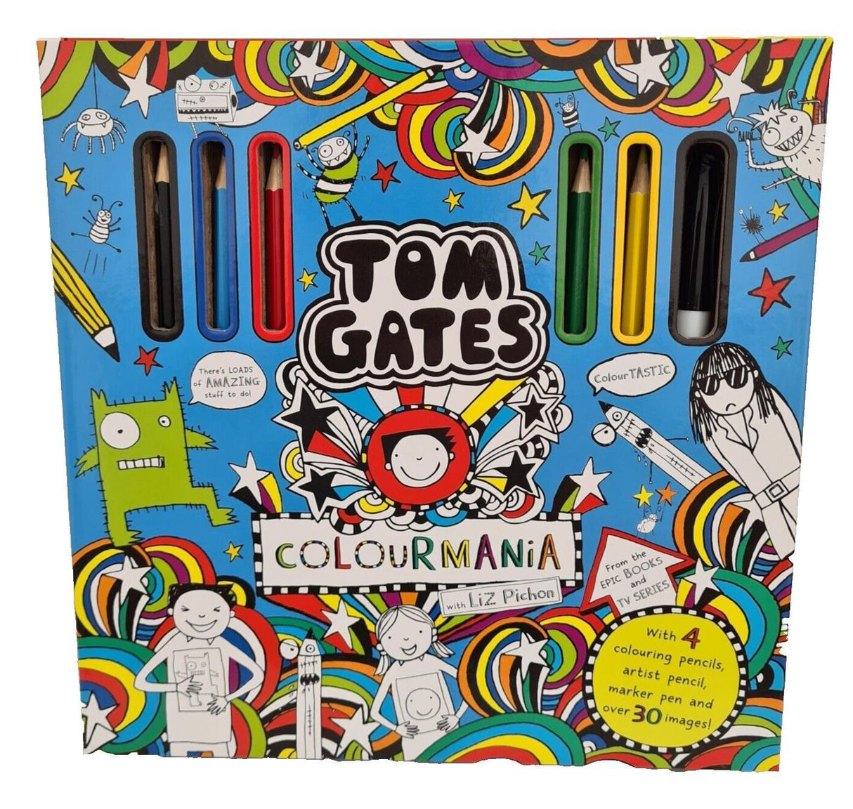 Tom Gates Colourmania Coluring Kit Pictures To Colour and Doodles To Create NEW