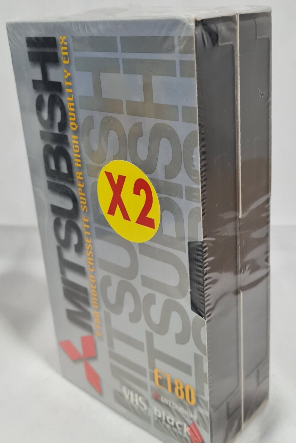 2 Pack Mitsubishi E180 Blank Video Cassette VHS Sealed - New Old Stock