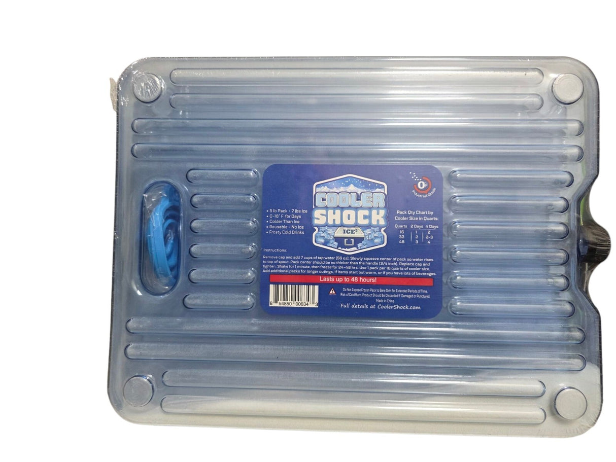 Clear extra large hard ice pack for coolers, reusable and long-lasting, ideal for rapid cooling up to 48 hours.
