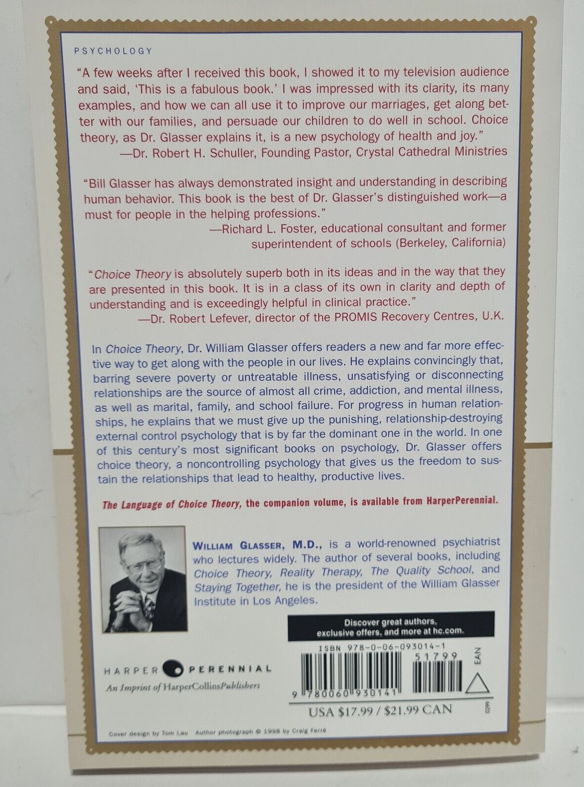 Choice Theory - A New Psychology of Personal Freedom by William Glasser - NEW