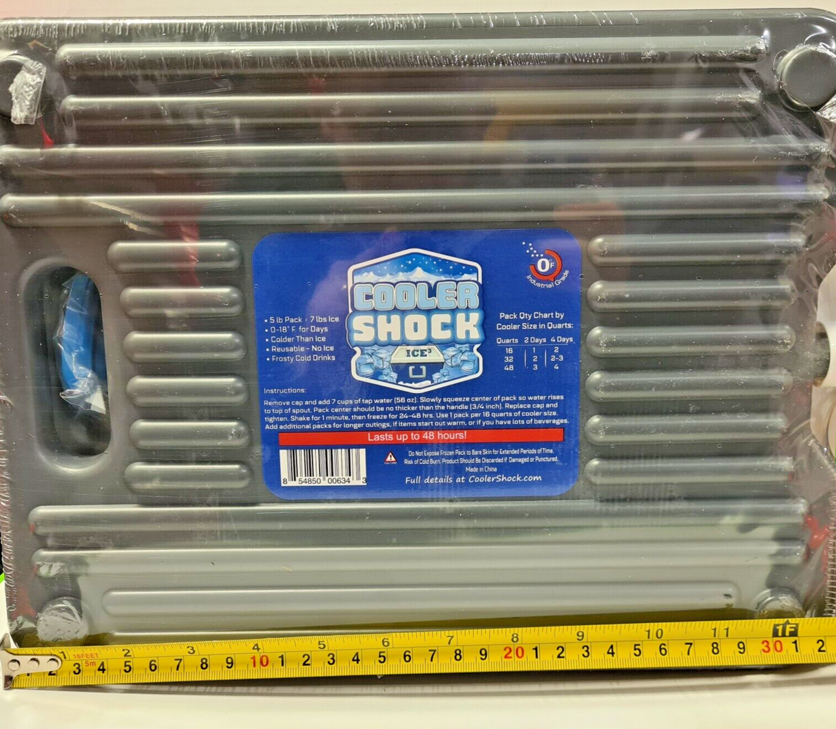 2 clear extra large hard ice packs for coolers, reusable, lasts up to 48 hours, designed for effective cooling.