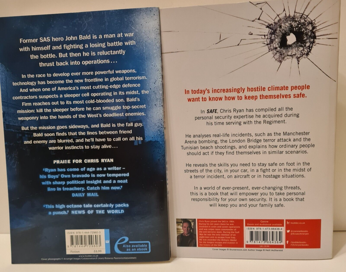 Chris Ryan 2 x Paperback Books Extreme Night Strike & Safe - Brand New