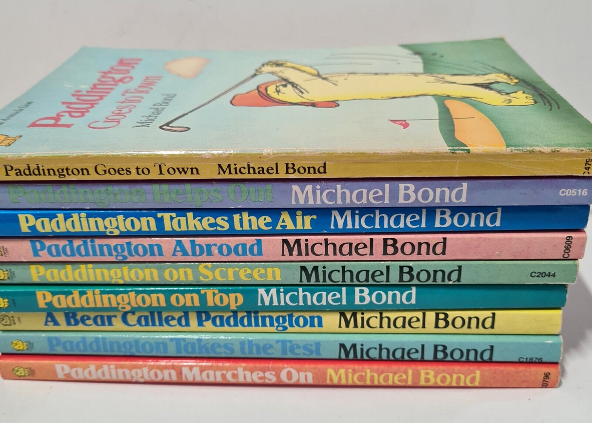9 x Vintage Paddington Paperback Books By Michael Bond Publised by Young Lions