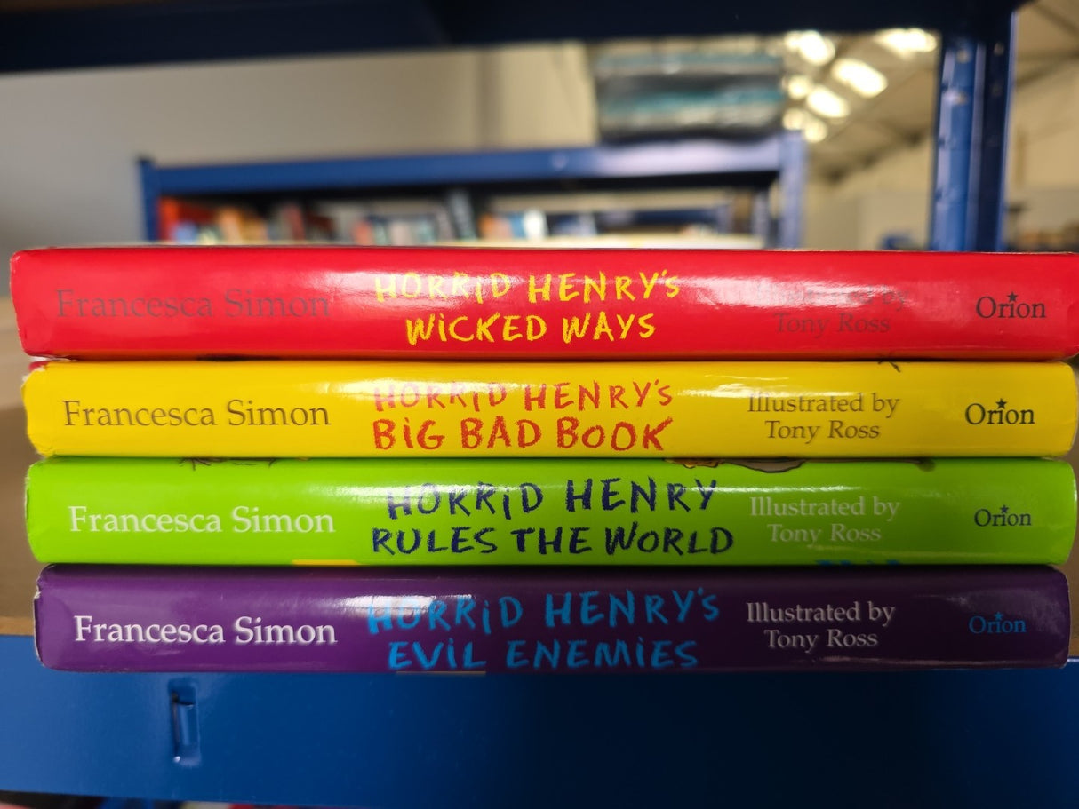 Horrid Henry Hardbacj Bundle Set of 4 books See Photos A Bit Dirty On Top Edge
