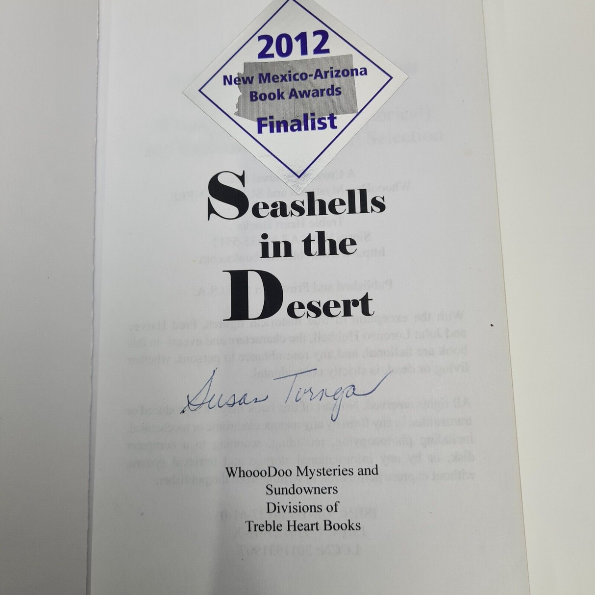 Signed Copy - Seashells in the Desert by Susan Tornga - Pre-Owned Paperback