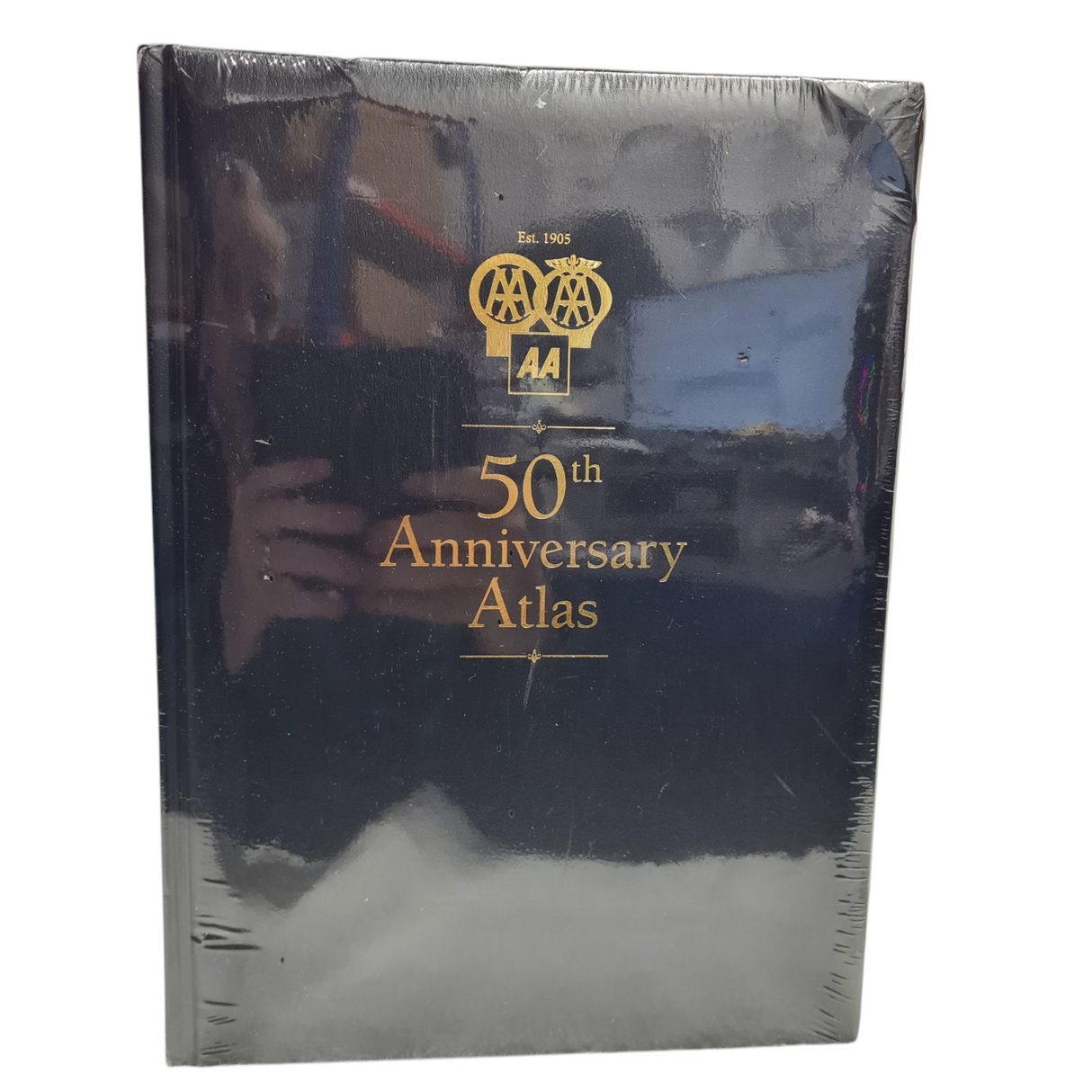50th Anniversary Atlas from AA, sealed, with slight corner bump, celebrating 50 years of quality road maps.