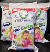 3 x Green Shield 70 Wipes For Price 50, 40%  Free  | Anti Bacterial Food Surface