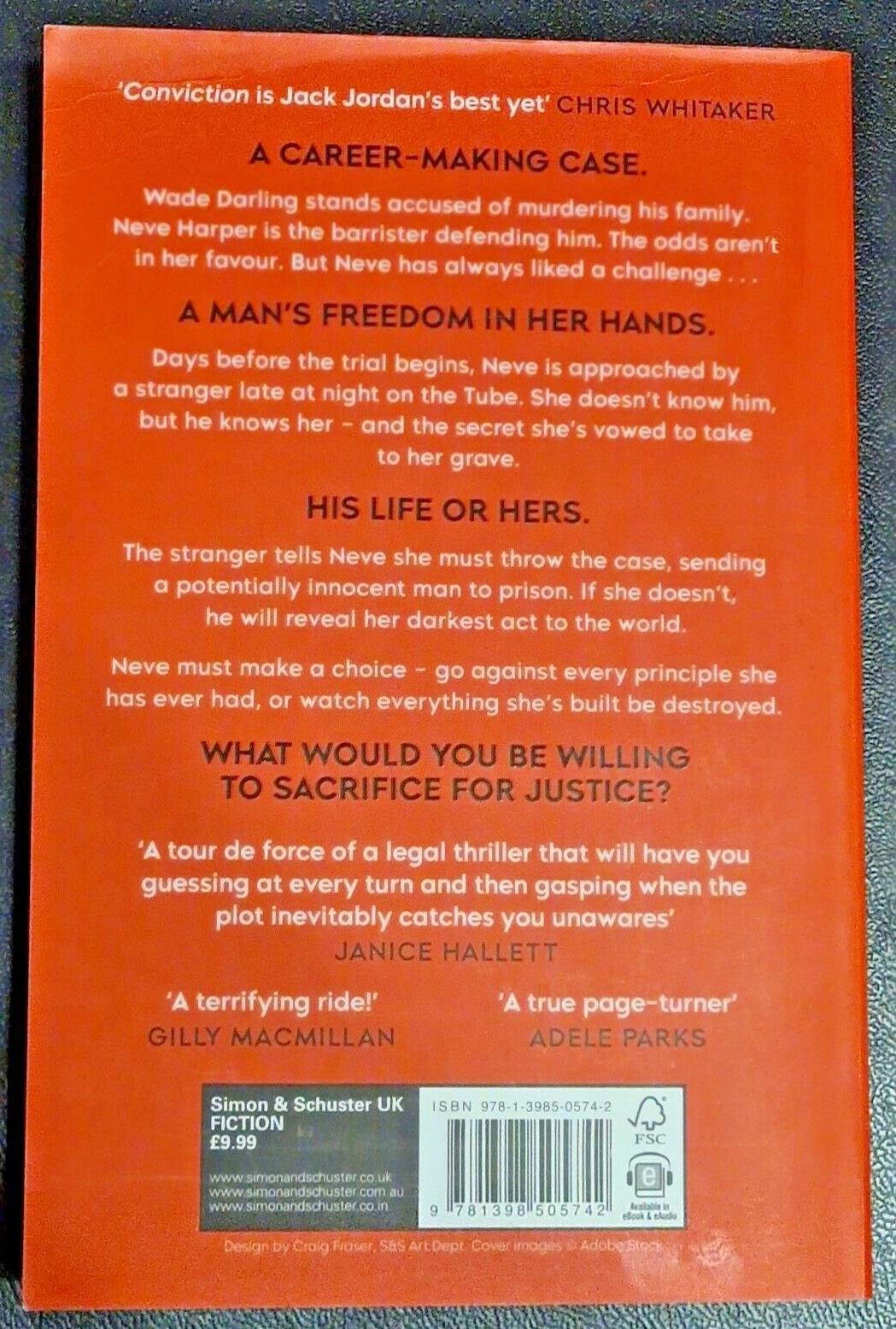 Conviction By Jack Jordan - Brand New Book with Free Tracked Royal Mail Delivery