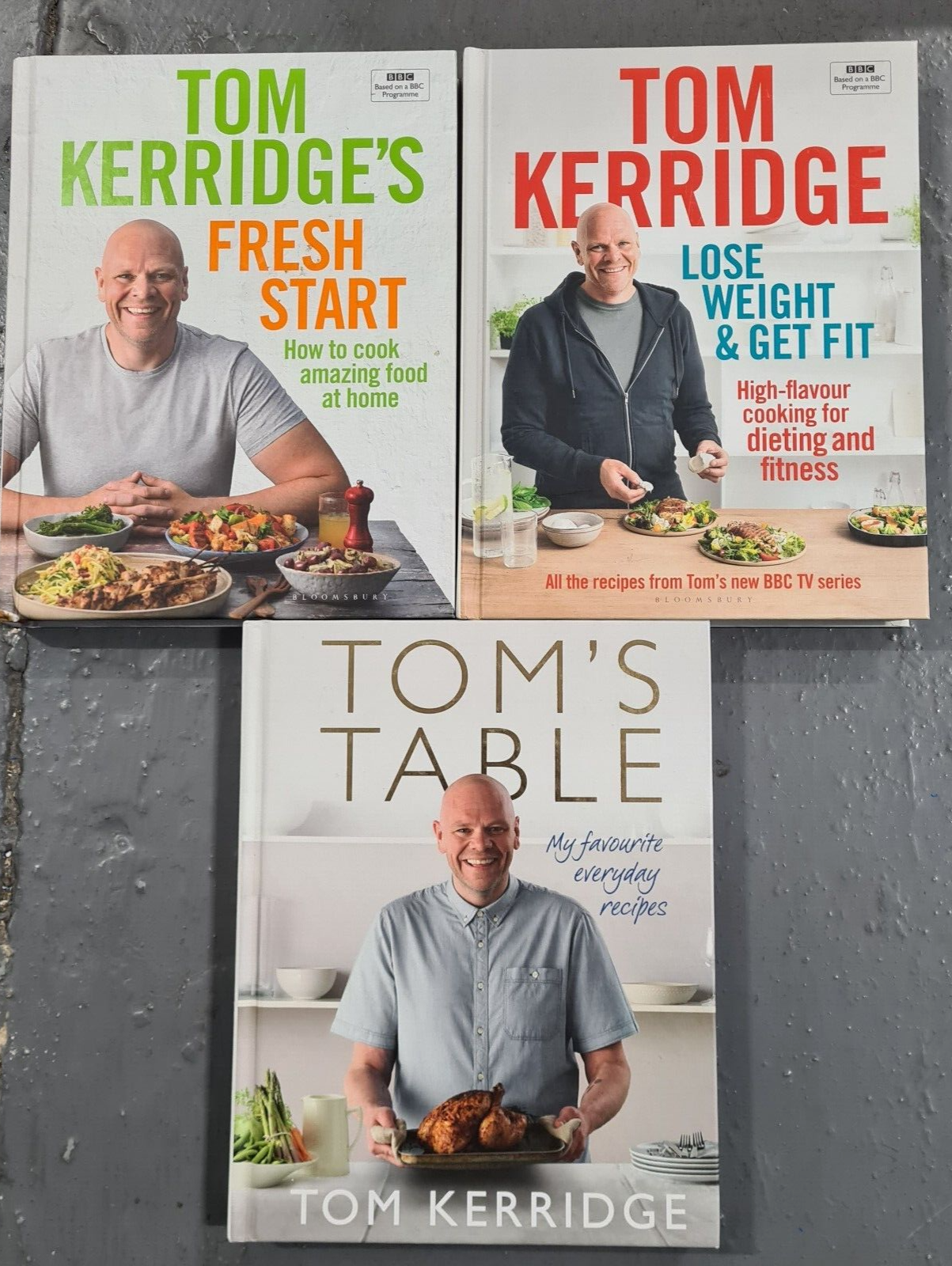 Tom Kerridge Cookbooks Bundle 3 Hardback Books -Lose Weight & Get Fit -Pre-Owned