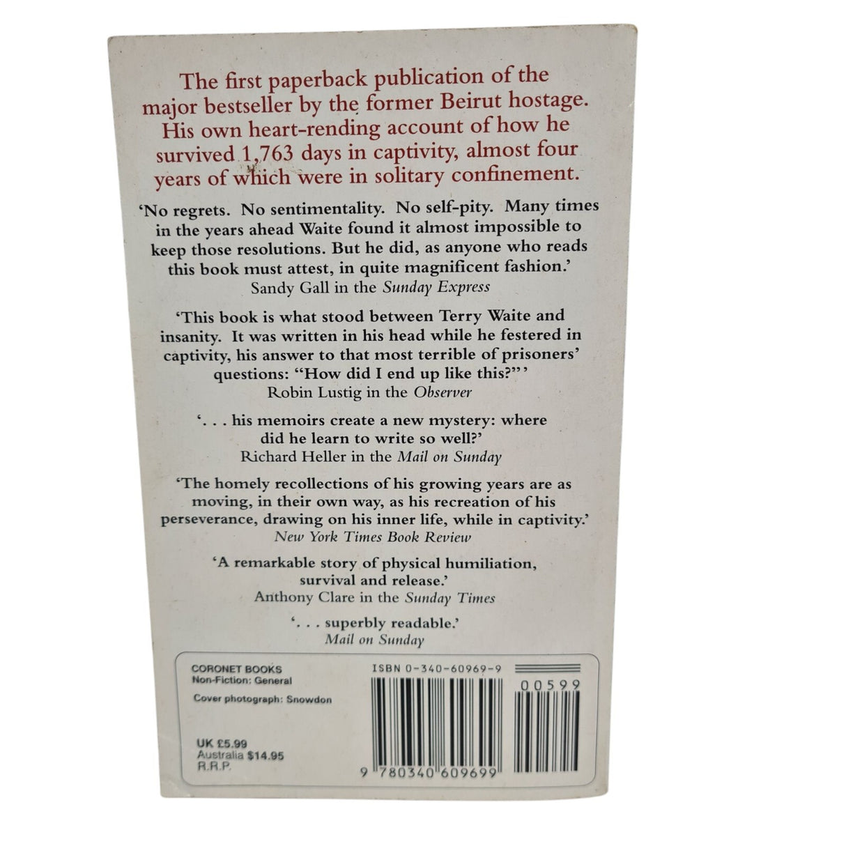 Taken on Trust - Terry Waite - SIGNED - Acceptable - Paperback