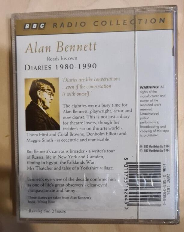 Alan Bennett Diaries 1980 - 1990 (Audio Cassette, 1994) AUDIOBOOK - NEW - SEALED