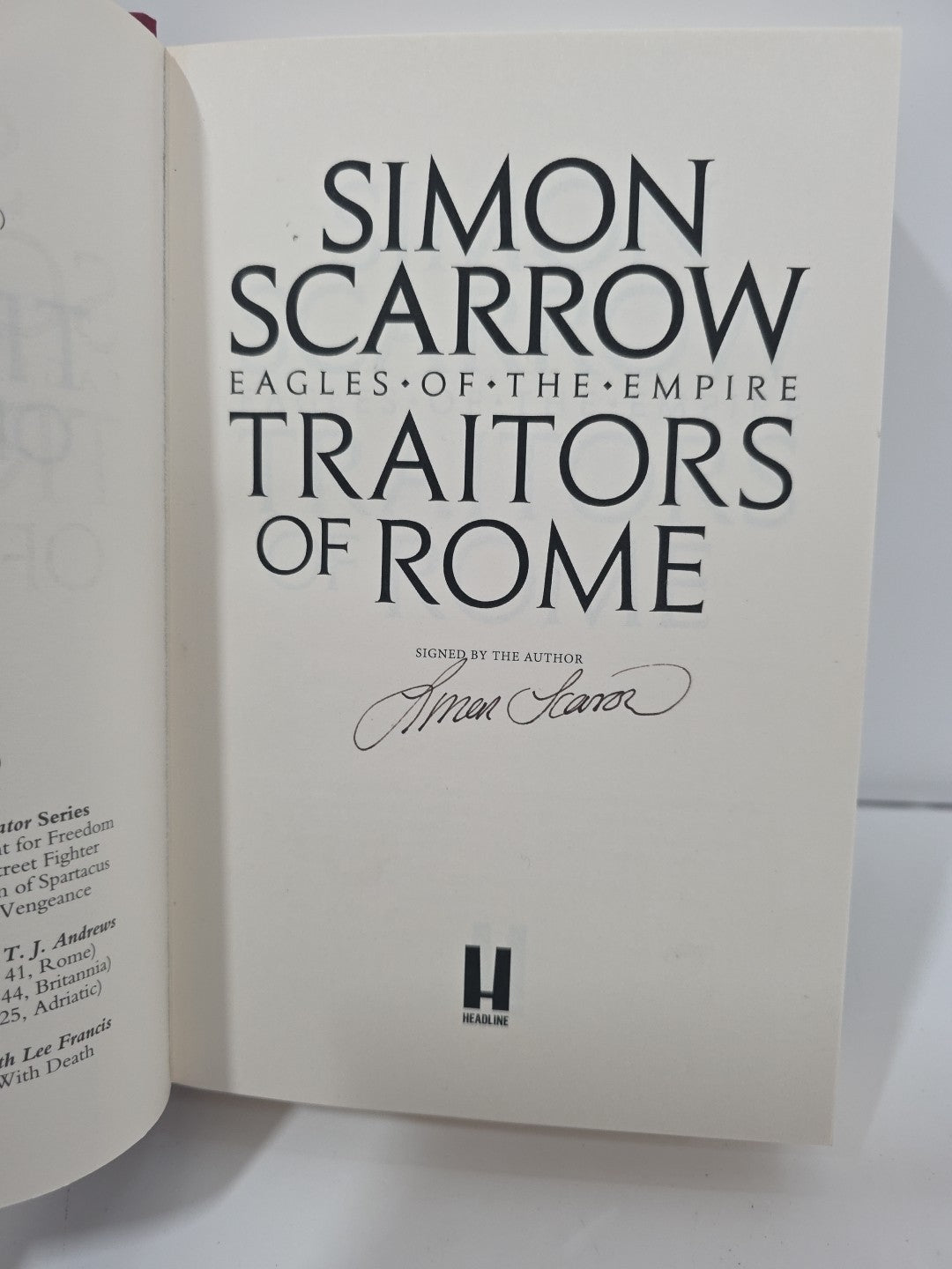 Simon Scarrow Traitors Of Rome Hardback Signed Book