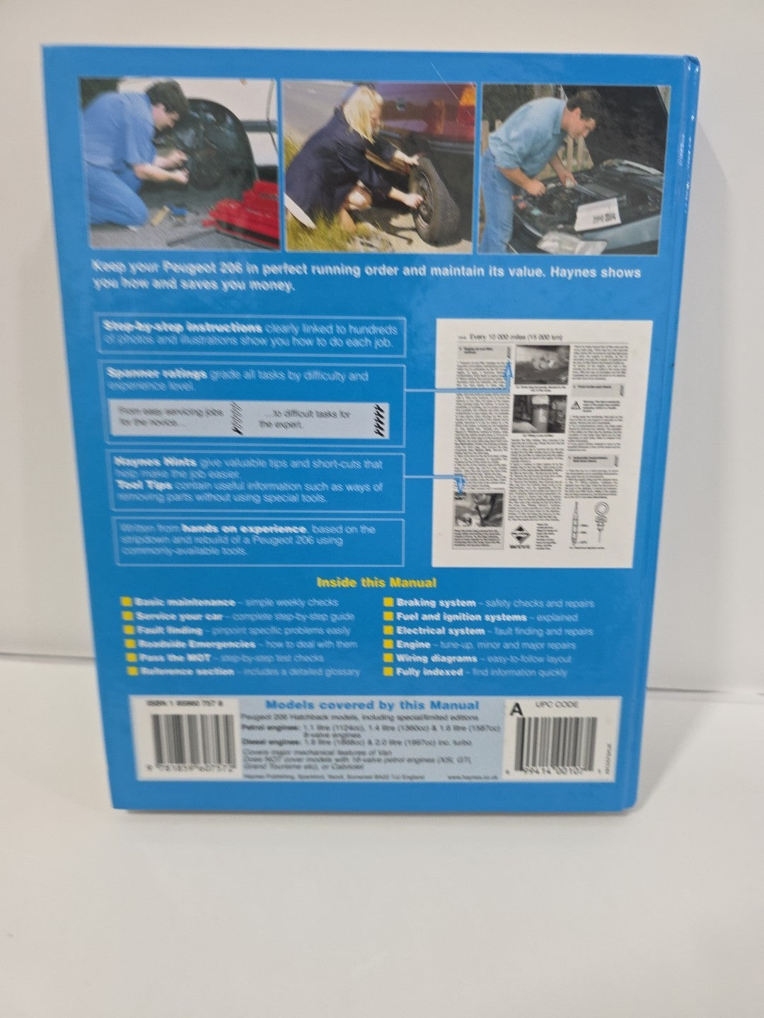 Haynes Peugeot 206 - 1998-2001 Petrol and Diesel Service and Repair Manual 3757