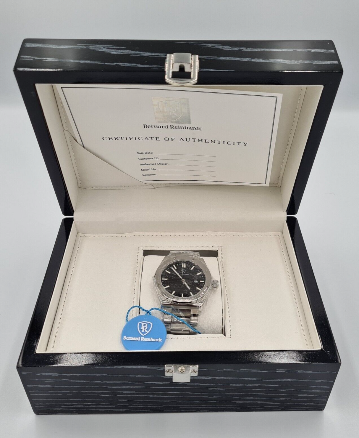 Bernard Reinhardt Watch – Black Dial- Stainless Steel Strap - Gift Box - NEW