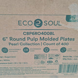 Eco Soul Round Pulp Moulded Plates Pack 400 Beige 6" /15.5cm - Ideal for Parties