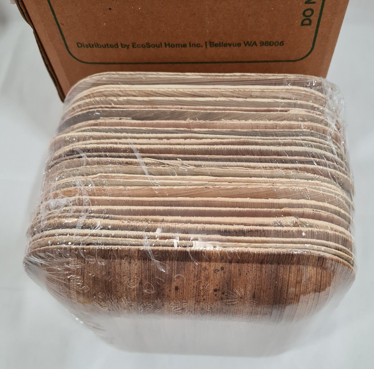 100 x ECO SOUL Compostable 15.5cm / 6" Square Palm Leaf Plates Ideal for Parties