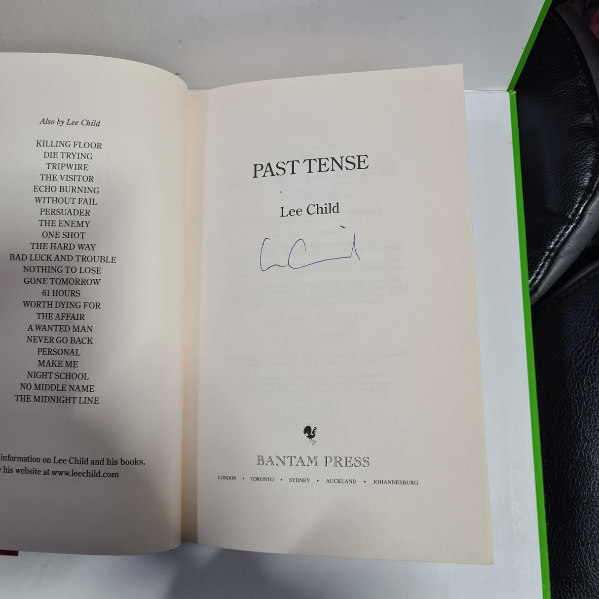 Past Tense By Lee Child - Jack Reacher- Signed - 1st/1st (2018 First Edition DJ)