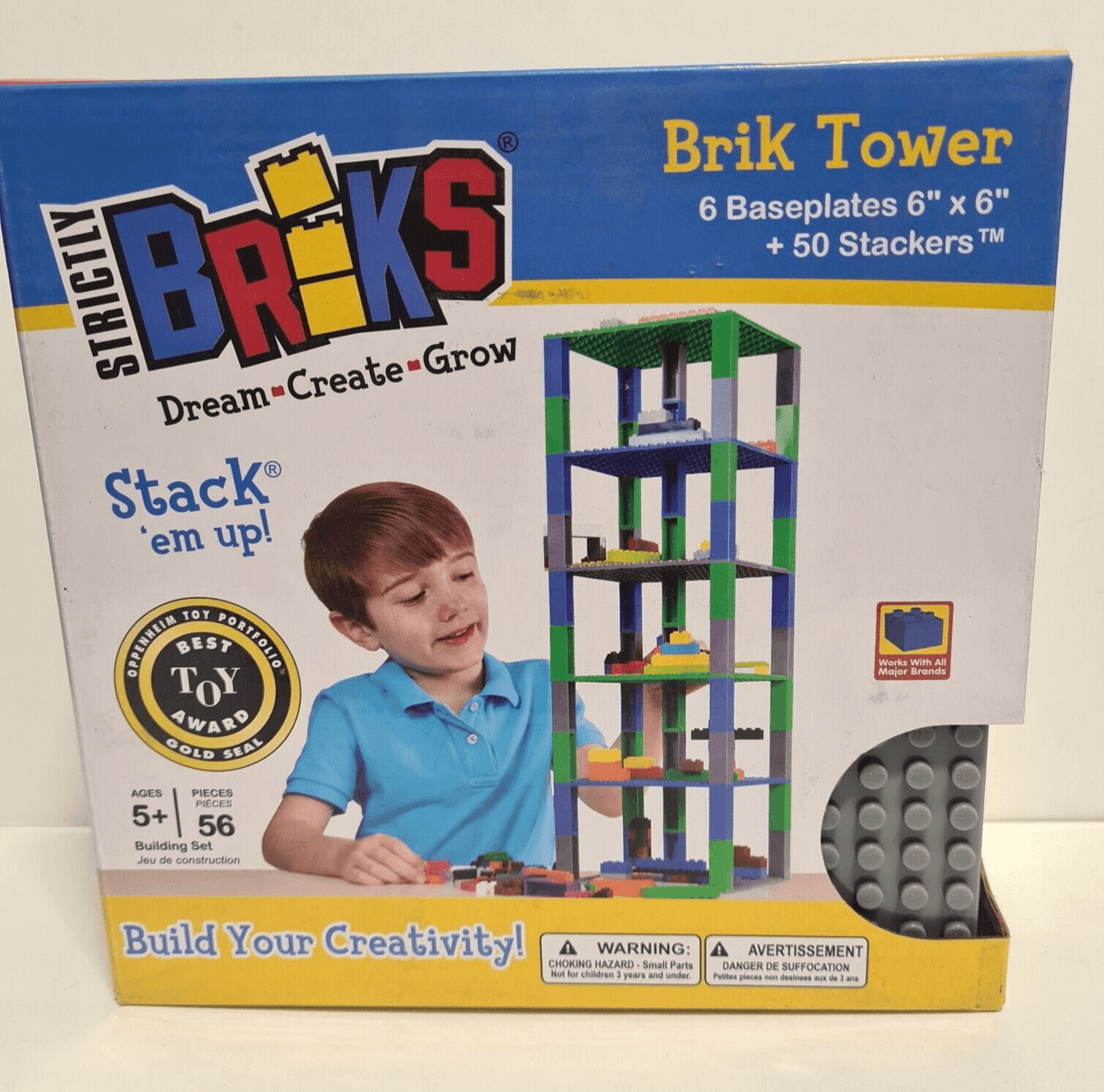 Strictly Briks Tower 6"x6" baseplates 50 Stackers - Brand New - Brand Compatible Larsen Bazaar