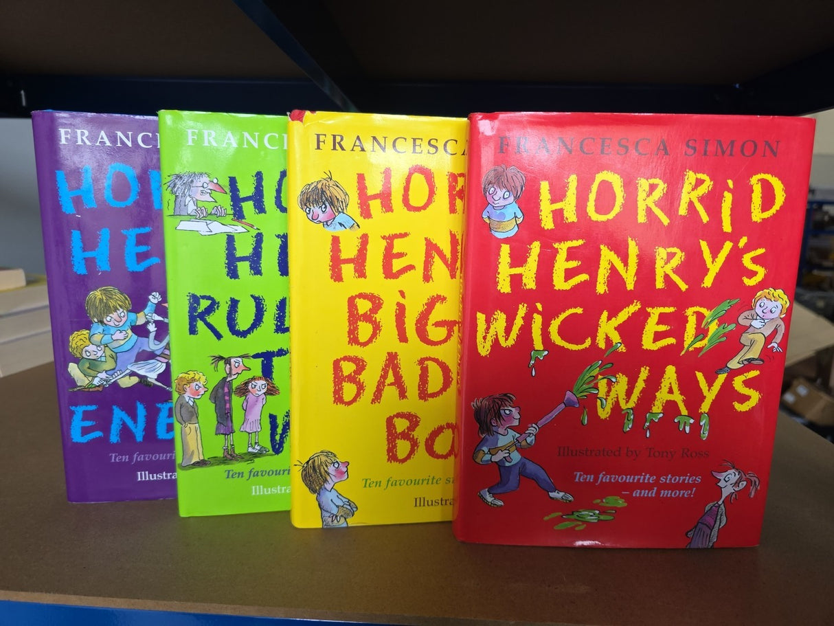 Horrid Henry  Hardbacj Bundle Set of 4 books See Photos A Bit Dirty On Top Edge