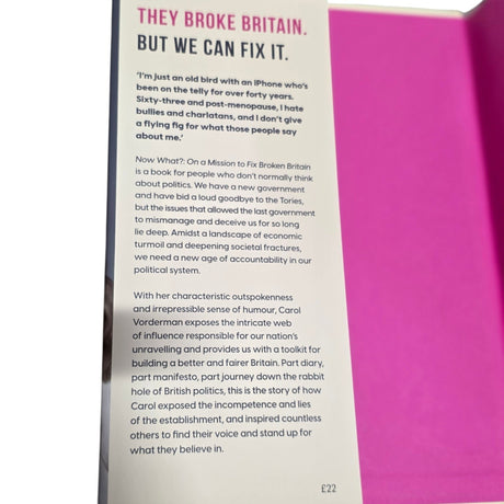 Now What? On a Mission to Fix Broken Britain by Carol Vorderman Hardback