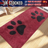 FCSDETAIL Red with Black Paws Dirt Trapper Indoor Door Mat / Rug 80 x 178 cm