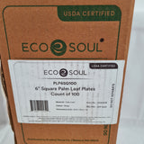 100 x ECO SOUL Compostable 15.5cm / 6" Square Palm Leaf Plates Ideal for Parties