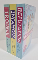 Lex Croucher 3 Paperback Book Collection Set Trouble Infamous and Reputation NEW