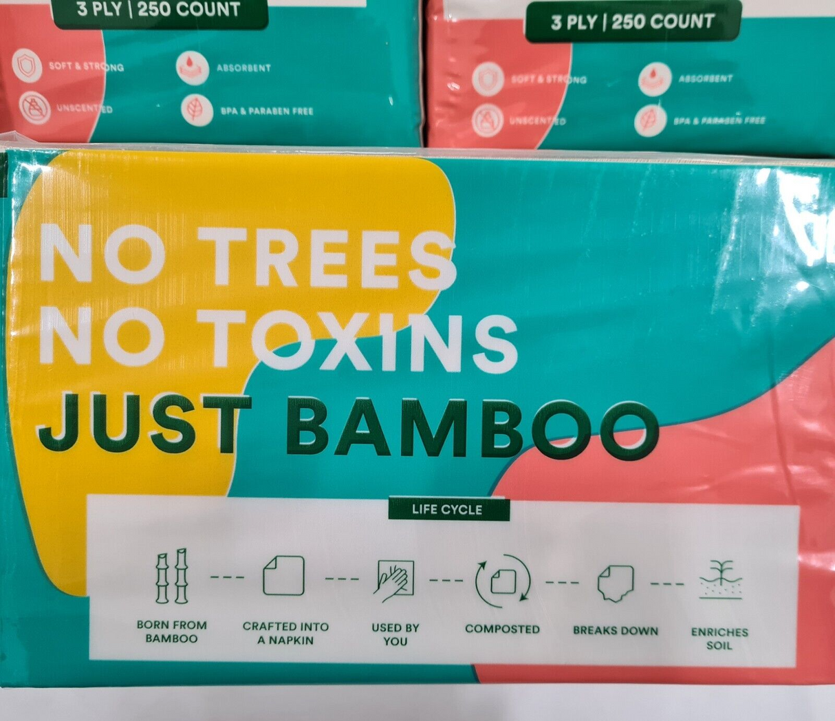 ECO SOUL 100% Bamboo Premium 3 Ply Paper Napkins x 1000 - Brand New
