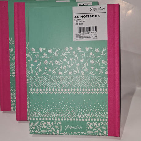 4 x  Paperchase A5 Hardback floral Notebooks Ruled 152 pages 100gsm - New
