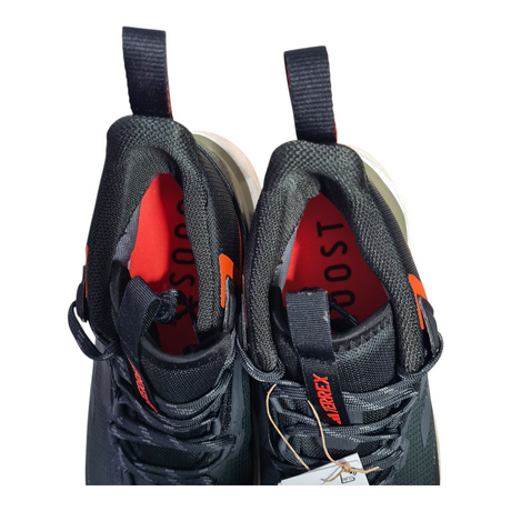 Top view of Men's Adidas Terrex Free Hiker 2 GTX sneakers in black with red accents, showcasing the interior details.