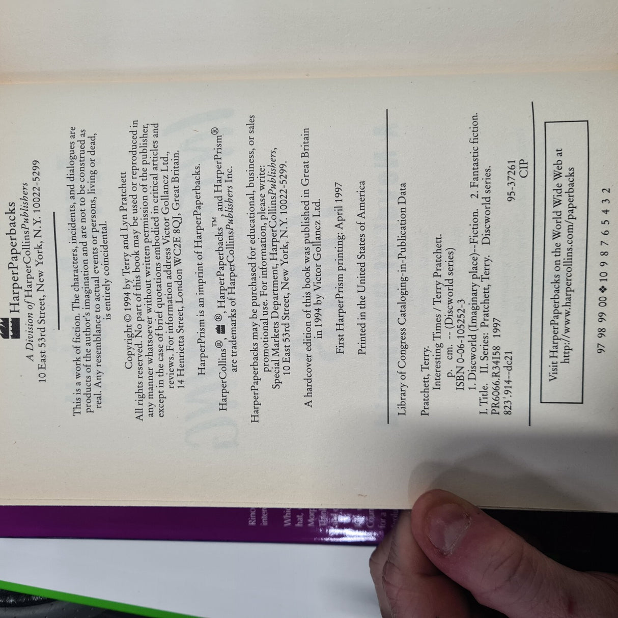 Terry Pratchett Interesting Times Hardback - 1994 - Pre-Owned