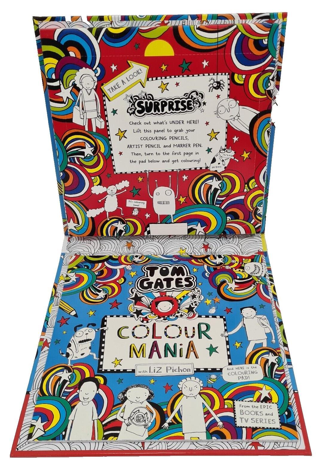 Tom Gates Colourmania Coluring Kit Pictures To Colour and Doodles To Create NEW