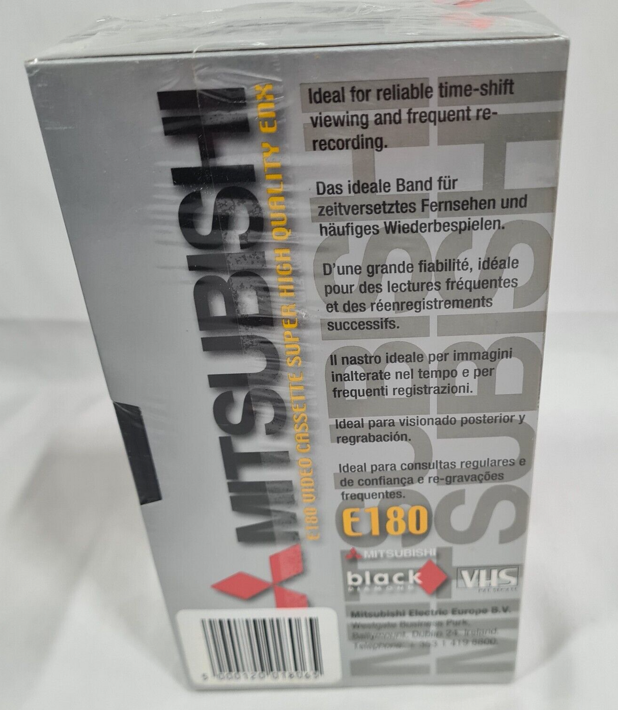 2 Pack Mitsubishi E180 Blank Video Cassette VHS Sealed - New Old Stock