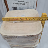 100 x ECO SOUL Compostable 15.5cm / 6" Square Palm Leaf Plates Ideal for Parties