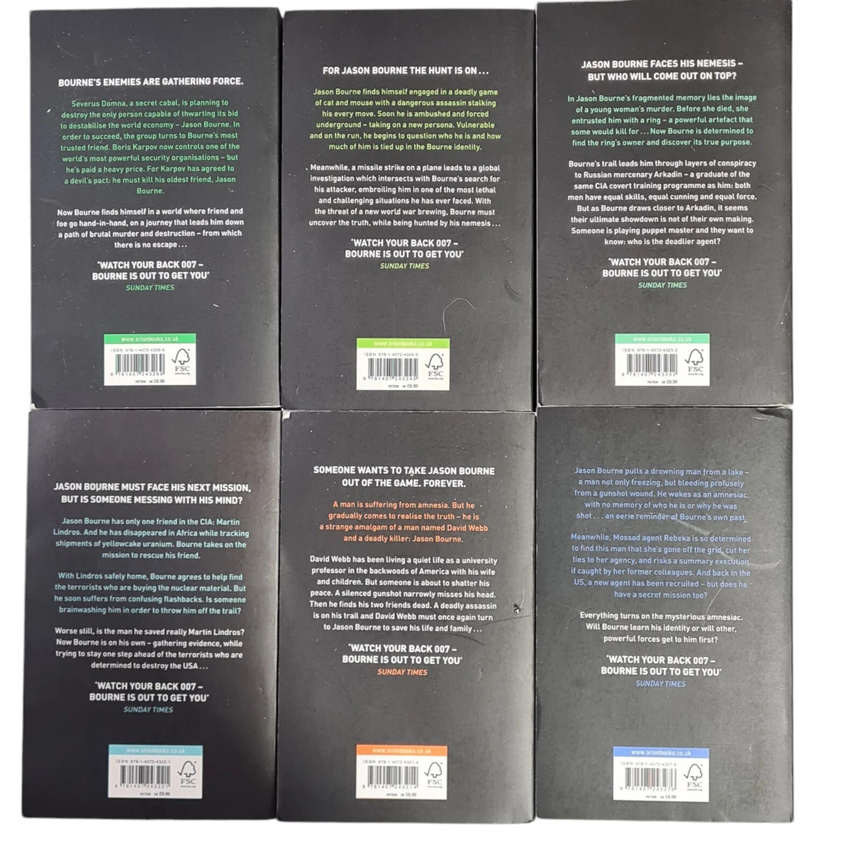6 x Jason Bourne Paperback Books by Robert Ludlum Bundle
