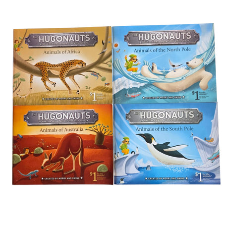 The Hugonauts Bundle x 4  Africa, Australia, South & North Pole By Morry & Swing