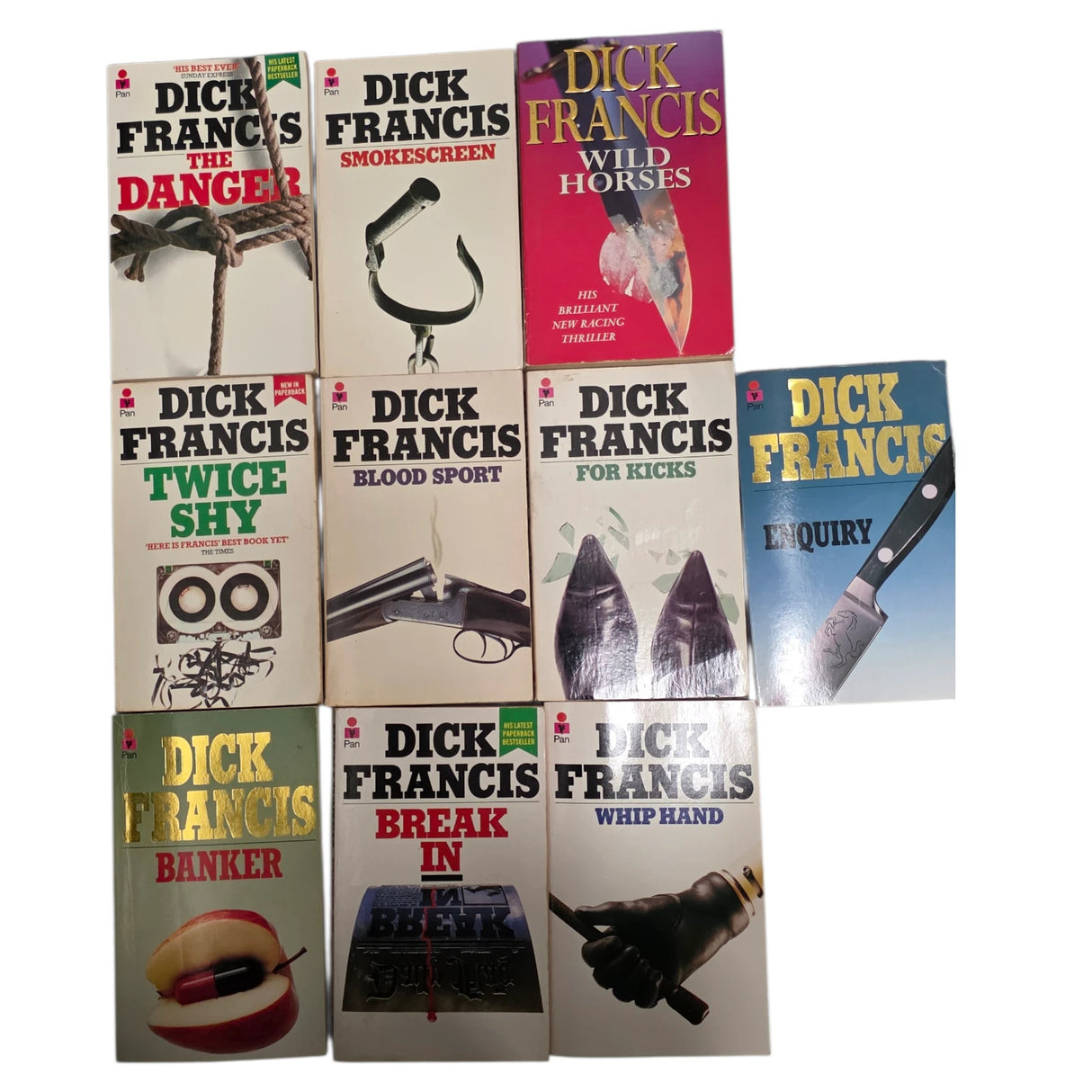 Dick Francis 10 Book Paperback Bundle - Vintage Classic Crime Thrillers