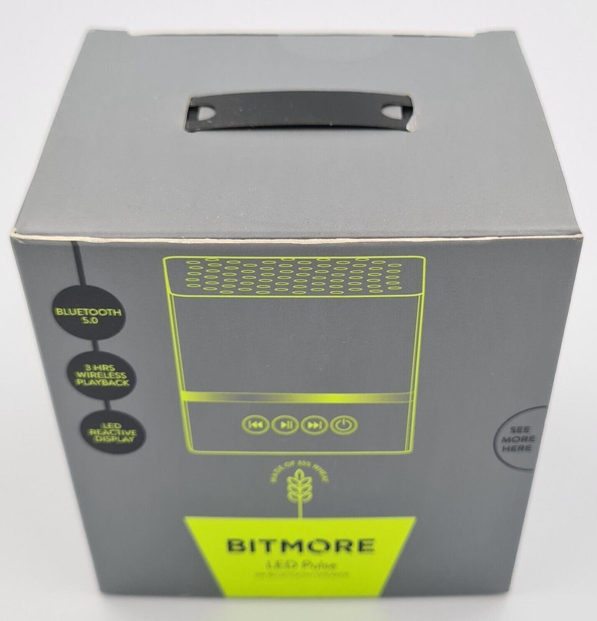 Bitmore Led Pulse Portable Bluetooth Speaker with Recycled Material - New Sealed