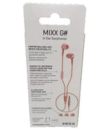 In Ear Earphones Headphones Cable 3.5mm Audio Jack - New Boxed - Mixx Pink