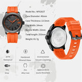 Naviforce Quartz Sports Watch Orange Silicone Strap Fashion Style Free Delivery