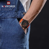 Naviforce Quartz Sports Watch Orange Silicone Strap Fashion Style Free Delivery